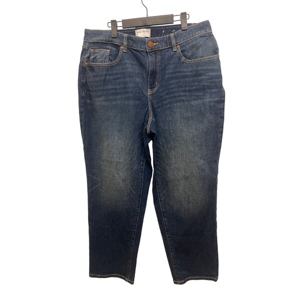 Lane Bryant Plus Size  Magic Waist Mid Rise Boyfriend Dark Wash Jeans Sz 14 - Picture 2 of 9